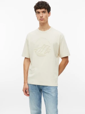 Modern Fit: T-shirt z grubego dżerseju z aplikacją z frotte s.Oliver beżowy