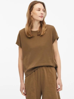 Bawełniany T-shirt o fasonie Relaxed Fit s.Oliver brązowy
