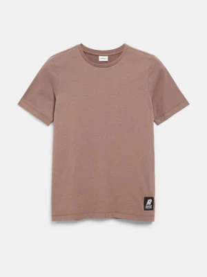 T-shirt z artystycznym nadrukiem s.Oliver brązowy
