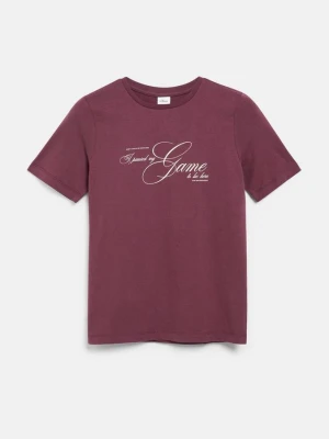 T-shirt z artystycznym nadrukiem s.Oliver czerwony