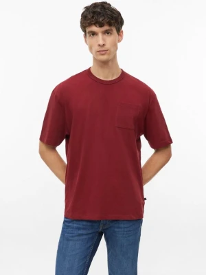 T-shirt z grubego dżerseju z kieszenią na piersi o kroju Modern Fit s.Oliver czerwony