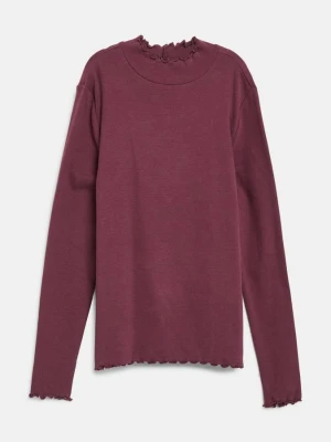 Miękka koszulka w prążki Slim Fit ze stójką s.Oliver czerwony