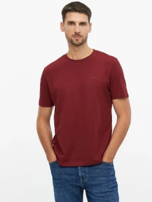T-shirt bawełniany z nadrukiem z logo s.Oliver czerwony