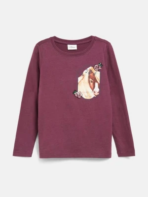T-shirt z nadrukiem i cekinami s.Oliver czerwony