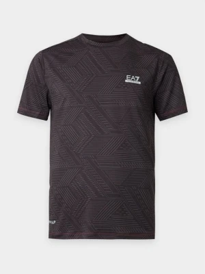 Koszulka sportowa EA7 Emporio Armani ciemnobrązowy