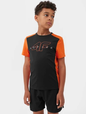 Koszulka sportowa szybkoschnąca chłopięca - czarna 4F