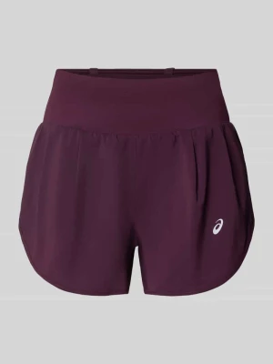 Szorty z logo i elastycznym paskiem Asics Bordowy