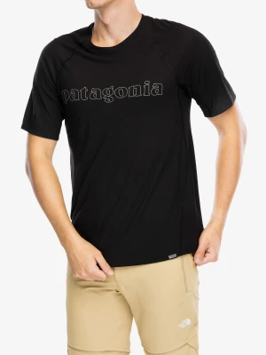 Koszulka szybkoschnąca Patagonia Cap Cool Trail Graphic Shirt - outline text black