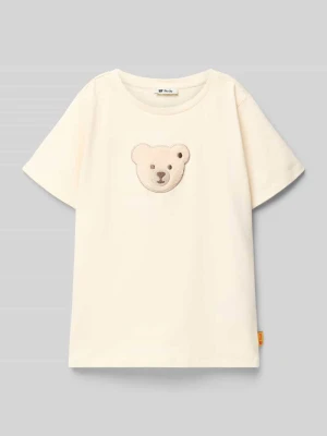 Koszulka T-shirt w kroju regular fit z naszywką z logo Steiff
