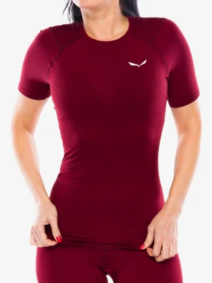 Koszulka termoaktywna damska Salewa Cristallo Warm Amr T-Shirt - syrah