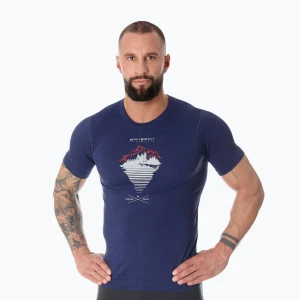 Koszulka termoaktywna męska Brubeck Outdoor Merino Wool Pro ciemnoniebieski/góry 2