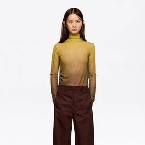 Koszulka tiul wysoki kołnierzyk musztardowa BIMBA Y LOLA