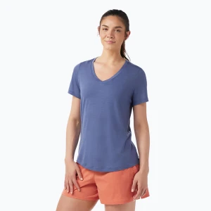 Zdjęcie produktu Koszulka trekkingowa damska Smartwool Active Ultralite V-Neck nightfall blue