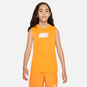 Koszulka treningowa bez rękawów dla dużych dzieci (chłopców) Nike Dri-FIT Multi+ - Pomarańczowy