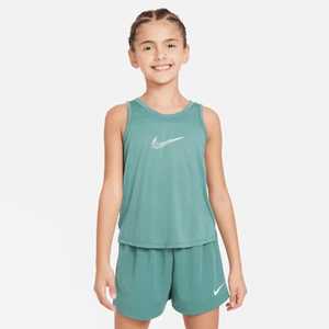 Koszulka treningowa bez rękawów dla dużych dzieci (dziewcząt) Dri-FIT Nike One - Zieleń