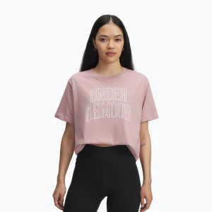 Koszulka treningowa damska Under Armour Rival Campus tourmaline pink/white