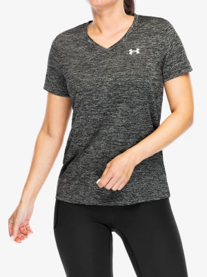 Koszulka treningowa damska Under Armour UA Tech Twist V-Neck Short Sleeve - black/white