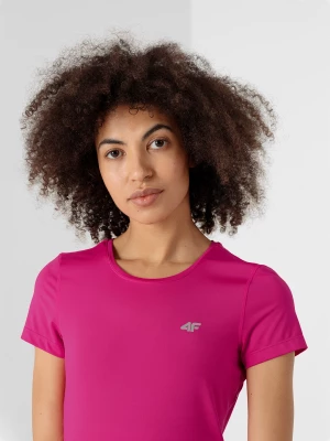 Koszulka treningowa regular szybkoschnąca damska - różowa 4F