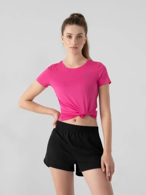 Koszulka treningowa regular szybkoschnąca damska - różowa 4F