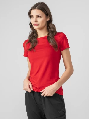 Koszulka treningowa regular szybkoschnąca damska - czerwona 4F