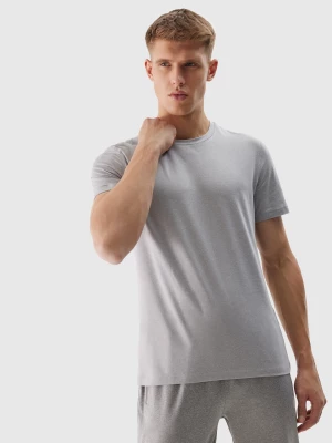 Koszulka treningowa regular szybkoschnąca męska - chłodny jasny szary 4F