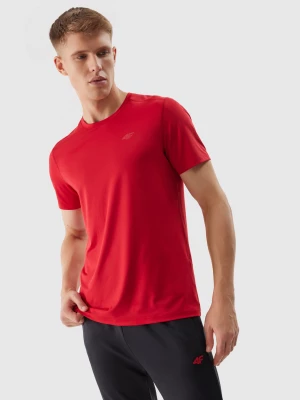 Koszulka treningowa regular z materiału z recyklingu męska - czerwona 4F