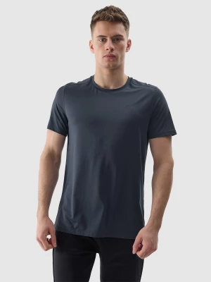Koszulka treningowa regular z materiału z recyklingu męska - denim 4F
