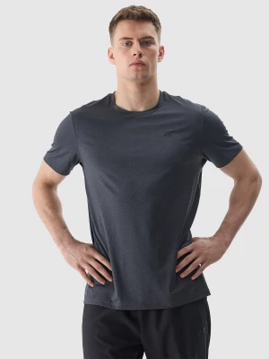 Koszulka treningowa regular z materiału z recyklingu męska - głęboka czerń 4F