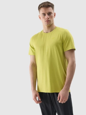 Koszulka treningowa regular z materiału z recyklingu męska - soczysta zieleń 4F