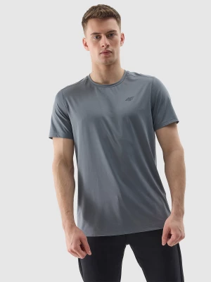 Koszulka treningowa regular z materiału z recyklingu męska - szara 4F