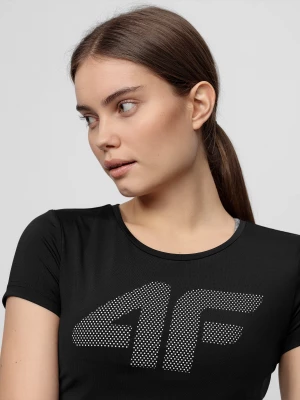 Koszulka treningowa slim szybkoschnąca damska - czarna 4F