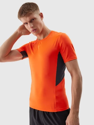 Koszulka treningowa slim z materiałów z recyklingu męska - pomarańczowa 4F