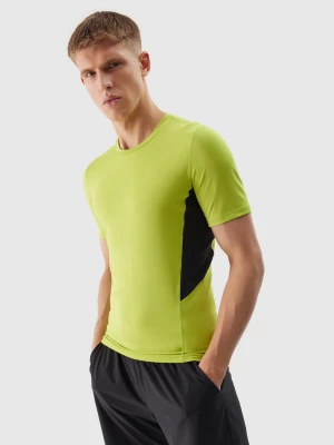 Koszulka treningowa slim z materiałów z recyklingu męska - soczysta zieleń 4F