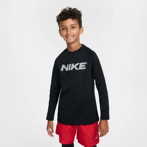 Koszulka treningowa z długim rękawem dla dużych dzieci (chłopców) Dri-FIT Nike Pro Warm - Czerń