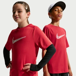 Koszulka treningowa z krótkim rękawem dla dużych dzieci (chłopców) Dri-FIT Nike Multi - Czerwony