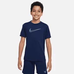 Koszulka treningowa z krótkim rękawem dla dużych dzieci (chłopców) Nike Dri-FIT - Niebieski