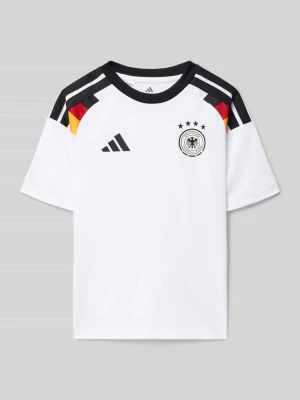 Koszulka trykotowa krój regular fit z nadruk z logo i nadruk dfb adidas Sportswear
