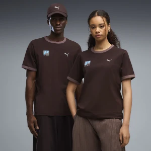 Koszulka unisex FUTURE.PUMA.ARCHIVE z lamówką, Odzież, Brązowy
