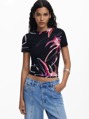 Koszulka w abstrakcyjne kwiaty Desigual