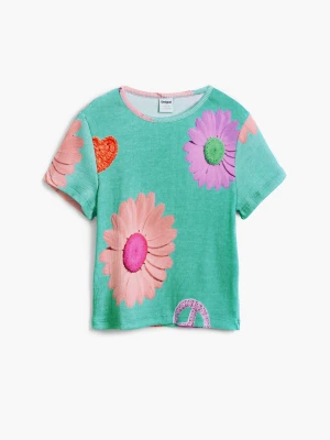 Koszulka w kwiaty Ribbed Desigual