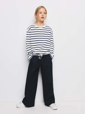 Koszulka w paski z kokardą granatowy - Dzieci - lata - MANGO KIDS