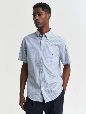 Koszulka w paski z krótkim rękawem z materiału seersucker o regularnym kroju GANT