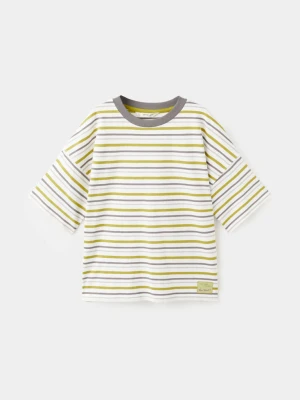 Zdjęcie produktu Koszulka w pasy z kontrastem zieleń lima - Dzieci - lata - MANGO KIDS