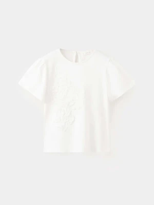 Koszulka w wypukłe kwiaty złamana biel - Dzieci - lata - MANGO KIDS