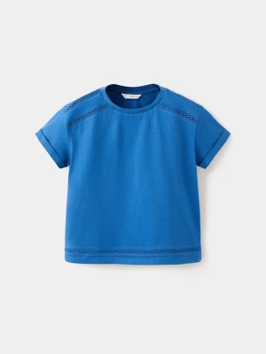 Koszulka z ażurowym wzorem electric blue - Dzieci - lata - MANGO KIDS