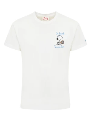 Koszulka z bawełny z haftem serca Snoopy MC2 Saint Barth