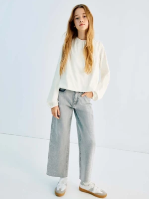 Koszulka z bufiastym efektem złamana biel - Dzieci - lata - MANGO KIDS