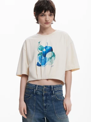 Koszulka z bufiastymi rękawami w owoce Desigual