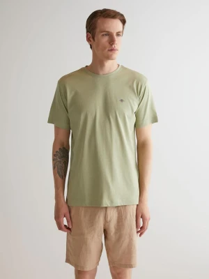 Koszulka z Dekoltem C z Naszywką Na Ramieniu GANT