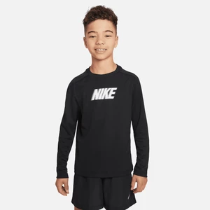 Koszulka z długim rękawem dla dużych dzieci (chłopców) Nike Dri-FIT Multi+ - Czerń